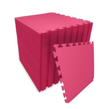 Imagem de SELLER Tapete de Encaixe em EVA – 24 peças 50×50 cm, 5mm espessura, superfície antiderrapante, modular tipo quebra-cabeça, com bordas, piso infantil, academia, brinquedoteca, proteção contra impacto e conforto (Vermelho)