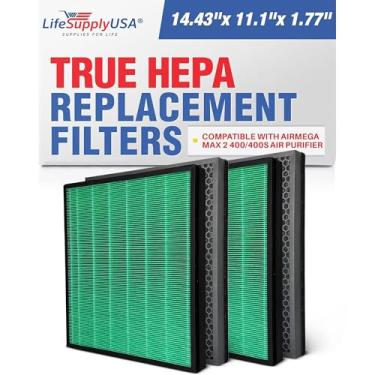 Imagem de Filtro HEPA Max2 + conjunto de filtros de carbono ativo AP-2015-FP | Serve para purificadores de ar Coway Airmega 400/400S (3111735) da LifeSupplyUSA (pacote com 2)
