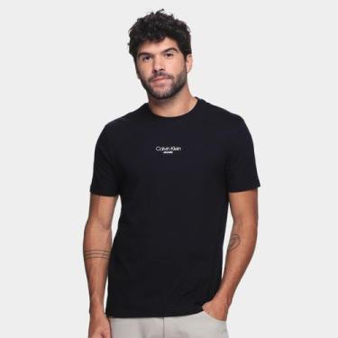 Imagem de Camiseta Calvin Klein Jeans Casual Masculina, Preto, M
