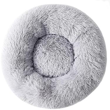 Imagem de Cama redonda para gatos, cama de cachorro, pequena, quente, para animais de estimação, cama de gatinho, cama de coelho grande, cama calmante, donut, cachorro, travesseiro, roupa para animais de
