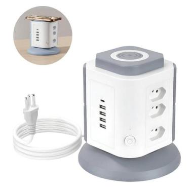 Imagem de Torre de Tomadas para Mesa de Trabalho Branco - MR