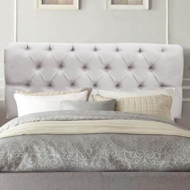 Imagem de Painel Cabeceira Estofada Paris 195cm Cama Box King Corino Cinza Claro- Mabe Magazine