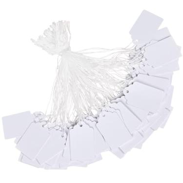 Imagem de Etiquetas de preço com corda anexada, 1000 peças marcação de superfície fosca branca etiquetas de corda etiqueta de escrever pequena etiqueta de pendurar para preço joias roupas quintal venda suprimentos de garagem 4,4 x 2,8 cm