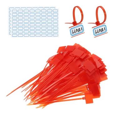 Imagem de PATIKIL Abraçadeiras com zíper de 10 cm, 100 peças, etiquetas de fio de nylon, etiquetas de marcação de fio de nylon, correias de plástico com autobloqueio, escreva com etiquetas de papel para
