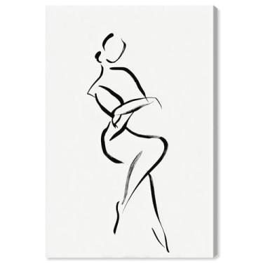 Imagem de Pose de tinta preta I arte de parede minimalista impressa em tela por Art Remedy, Gallery Wrapped, 20 x 30