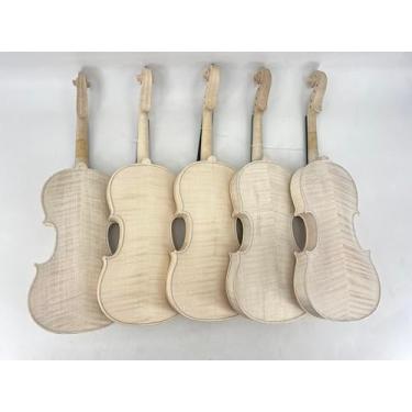 Imagem de ModouString 1 peça de violino inacabado 4/4 com parte superior de abeto, parte traseira de bordo flamejado, construa seu próprio violino