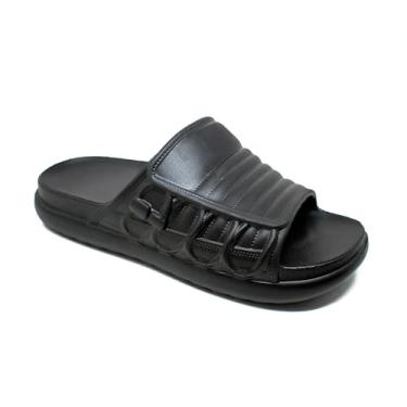 Imagem de Chinelo Masculino Slide EVA Nuvem Confortável Leve Antiderrapante Casual Dia a Dia (Preto, BR, Adulto, Faixa Numérico, 43, 44)