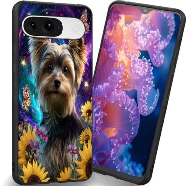 Imagem de RUUHLJLET Projetada para Google Pixel 10/10 Pro de 6,3 polegadas, capa fosca macia oferece proteção total (Yorkshire Terrier Butterfly)