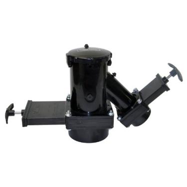 Imagem de Valterra Conjunto de válvula dupla Wye fixa T38 com cubo de 7,6 cm x cubo giratório de 3,8 cm x compartimento de 7,6 cm com tampa, preto