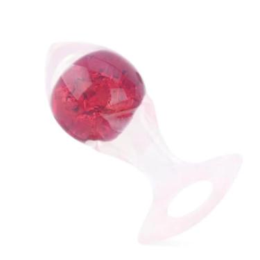 Imagem de Plug Anal Seta Pequeno Em Silicone Com Esfera De Vidro Interno Acessório Íntimo Brinquedo Sexual PL147P (VERMELHO)