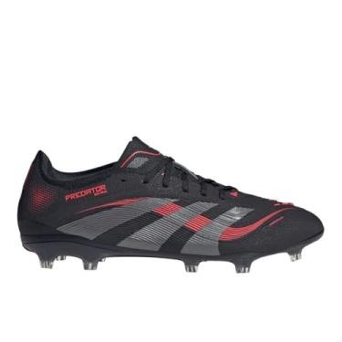 Imagem de adidas Tênis de futebol unissex Pro Firm Ground/Multi Ground, Preto/cinza/vermelho lúcido, 12 Women/11 Men