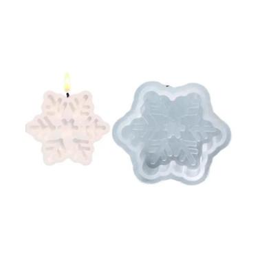 Imagem de Moldes De Silicone Para Velas Em Forma De Floco De Neve De Natal 3D DI