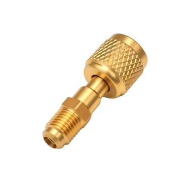 Imagem de Lichamp Adaptador de mangueira HVAC R32 R454B para tanques de refrigerante A2L canhotos, fêmea SAE de 6 mm para macho de 0,6 cm