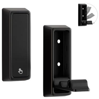 Imagem de Sqsyqz 2 ganchos de parede dobráveis, ganchos dobráveis para toalha de banheiro, ganchos para pendurar casacos, toalhas, roupas, chapéus, bolsas, chaves, (preto)