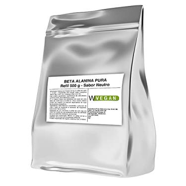 Imagem de WVegan Beta Alanina Pura Vegana em Pó, Suplemento Alimentar, Sabor Neutro, Refil 500g para Desempenho em Treinos