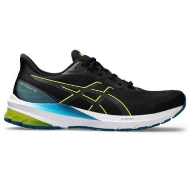 Imagem de ASICS Tênis de corrida masculino Gt-1000 12, Preto/Amarelo Brilhante, 38 BR