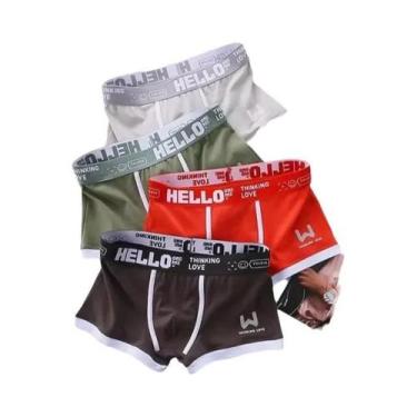 Imagem de Shorts Boxer Masculinos De Algodão 4 PCS 2024 Confortáveis Respirável 