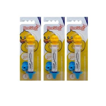 Imagem de Kit c/3 unid seringa lavagem nasal infantil pato - nosewash