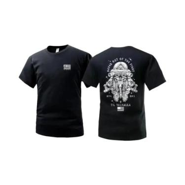 Imagem de Camiseta Masculina De Verão Tática Militar Com Estampa De Mito Nórdico