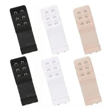 Imagem de Extensores traseiros de sutiã de 6 peças, estilos de 2 ganchos e 3 ganchos