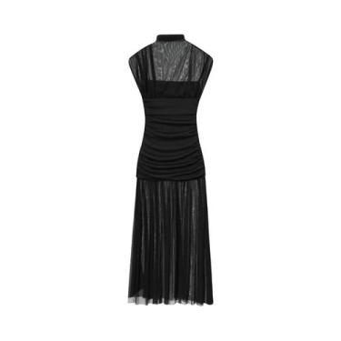 Imagem de Vestido Elegante De Tule Com Patchwork Para Mulheres KONDALA Outono In