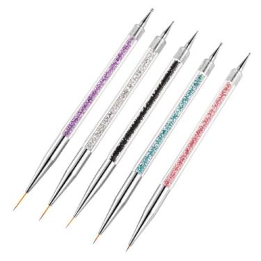 Imagem de Conjunto de pincéis de arte de unhas de ponta dupla com vários tamanhos e ferramentas de pontilhamento