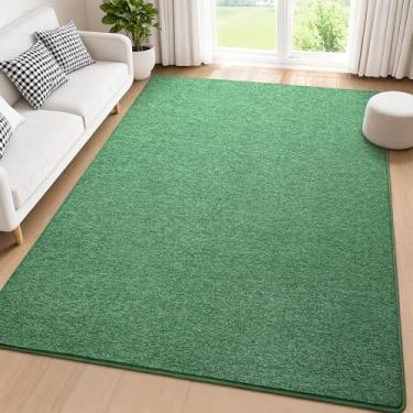 Imagem de Tepook Tapete macio para sala de estar, quarto, 12 x 18 cm, tapete verde e branco de espuma viscoelástica, lavável, moderno, antiderrapante, minimalista, tapete felpudo para meninos, meninas, quarto