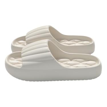 Imagem de Chinelos leves de EVA de secagem rápida - chinelos de casa antiderrapantes para casais brancos, Branco, 36