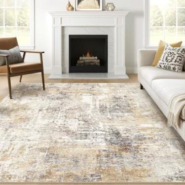 Imagem de Tapete quadrado 20 x 20 cm, sala de estar: grande lavável, abstrato, moderno, macio, resistente a manchas, piso interno, antiderrapante, tapete para quarto, berçário, sala de jogos, sala de jantar