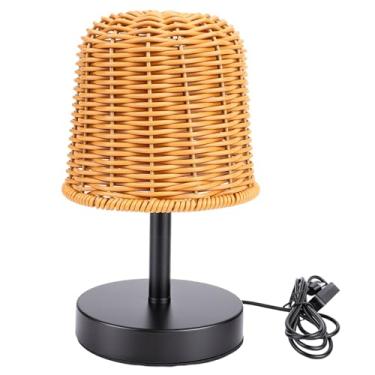 Imagem de Dpofirs Abajur Boho para Sala de Estar, Luz de Cabeceira para Mesinhas de Cabeceira, Abajur de Vime para Quarto, Controle de Toque e Escurecimento Contínuo e 3 Cores