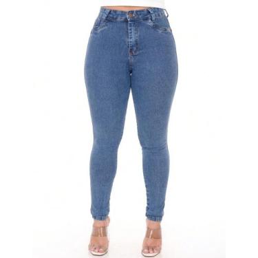 Imagem de Calça jeans feminina classica tradicional marmorizada com levanta bumb