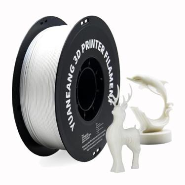 Imagem de YUANEANG Filamento de impressora 3D PLA 1,75 mm, carretel de 1 kg, precisão de ± 0,03 mm, baixa deformação e impressão fácil, branco