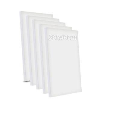 Imagem de Kit 5 Telas de Pintura 20x40cm sem Cavalete Branca Moldura de Madeira