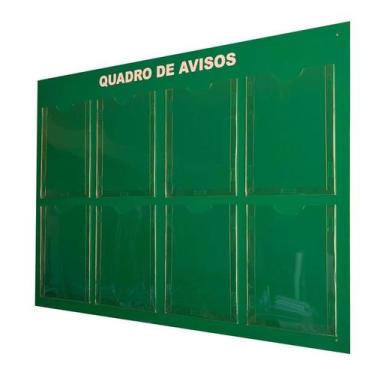 Imagem de Quadro Avisos Informativo Gestão 8 Displays A4 Acm Verde - DC Mult-Míd