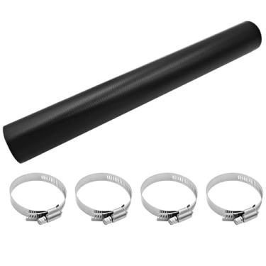 Imagem de Mangueira de pescoço de enchimento de combustível de gasolina 1,75 ID com 2 braçadeiras, mangueira de enchimento de tanque de gás reforçada 38 cm de comprimento