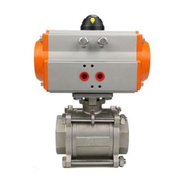 Imagem de DN8 DN10 DN15 DN20 DN25 DN32 DN40 DN50 Válvula de esfera pneumática de três peças com plataforma alta 304 cilindro de dupla ação (DN8)