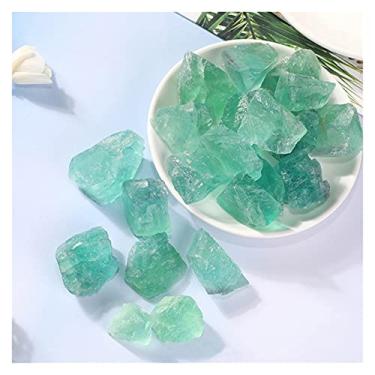 Imagem de Cristal natural bruto 100 g Fluorita natural verde pedra triturada joia de cristal, para decoração de aquário, acessórios de decoração de casa, decoração de casa, pedras naturais domésticas (tamanho