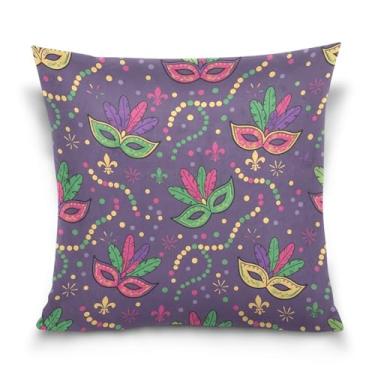 Imagem de Blueangle Capas de almofada de máscara de carnaval - 50 x 50 cm, decoração de férias de fazenda para sofá de casa (424)