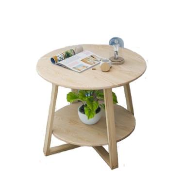 Imagem de Mesa de centro nórdica simples mesa de cabeceira dupla, mesa de centro japonesa redonda simples, mesa de centro para sala de estar mesa de quarto