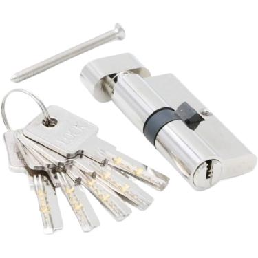 Imagem de Fechadura De Cilindro Euro, Núcleo De Fechadura De Porta De Giro De Polegar, 50 60 70 80 90 100mm Fechadura De Porta De Cobre De Segurança Cilindro Interior Quarto Living L, One Color, 30/30T