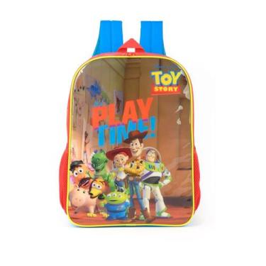 Imagem de Mochila costas escolar infantil juvenil toy story  luxcel, Azul Vermel