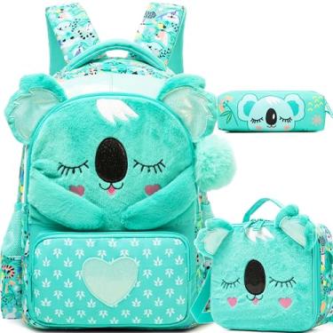 Imagem de Meetbelify Mochilas escolares infantis para meninas e meninos com lancheira para estudantes do ensino fundamental, 01 coala, Casual