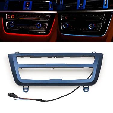 Imagem de Painel A/C de ar interno para carro Iluminação de LED Acessórios de acabamento de luz ambiente para BMW 3 4 Series 3GT F30 F36 M3 M4 Controle central Lâmpada de atmosfera de duas cores Capa de substituição de painel (Azul esportivo)