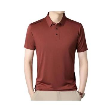 Imagem de Camisa Polo Casual Masculina De Manga Curta Com Estampa, Antirrugas E 