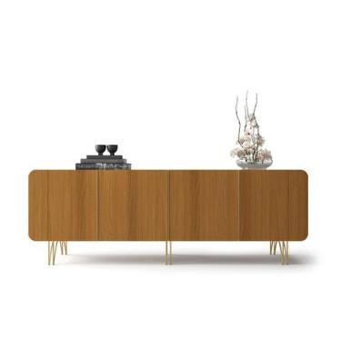 Imagem de Buffet Aparador Bilbao 4 Portas e Prateleiras 220x75 Off White-Cinamom