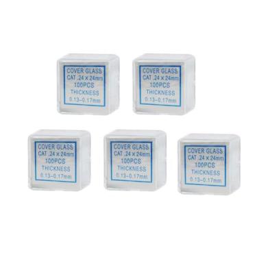 Imagem de RuiJOTWAT 500 peças biologia educação estudante laboratório microscópio capa 24 mm x 24 mm