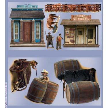 Imagem de Beistle Adereços impressos para tiro do Velho Oeste, 30,5 cm a 1,7 m, 9 peças no pacote