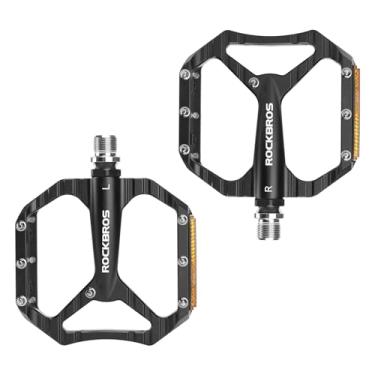 Imagem de ROCKBROS Pedais de bicicleta de montanha alumínio 9/40.6 cm rolamento selado plataforma leve para bicicleta de estrada montanha BMX MTB