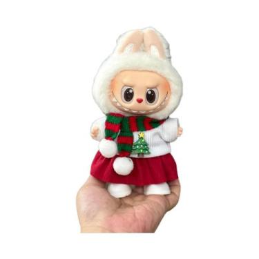 Imagem de Conjunto De Acessórios De Natal Labubu Com Roupa Vermelha Para Bonecas