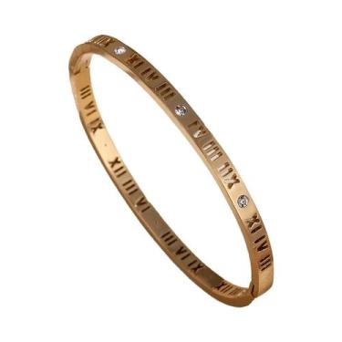 Imagem de Pulseiras De Aço Inoxidável Douradas Para Mulheres, Não Desbotam, Vári